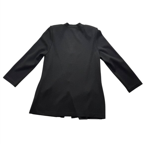 St. John Basics Black Santana Knit Cardigan Jacket Sweater 12 Rhinestone Buttons - Picture 6 of 6